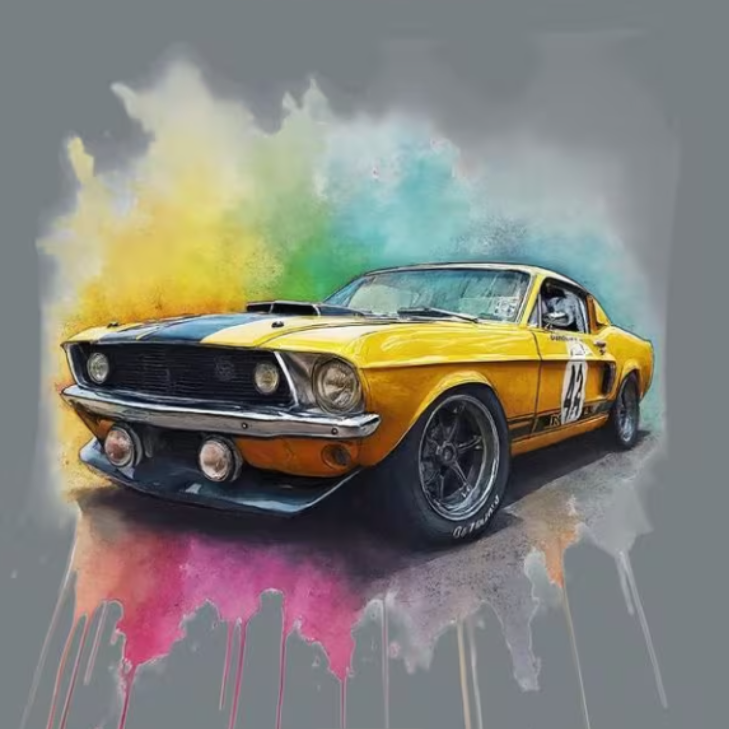 Muscle Car Print (Choose your Garment Separately)
