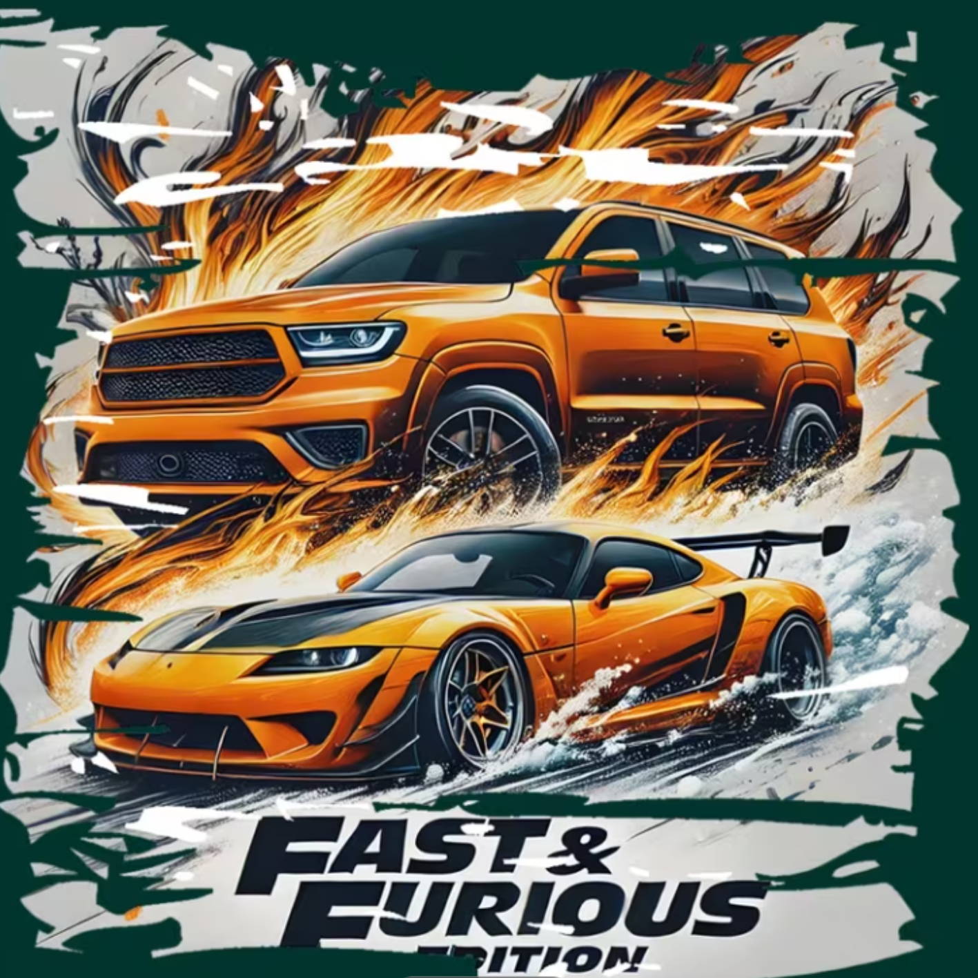 Fast & Furious Car Print (Choose your Garment Separately)