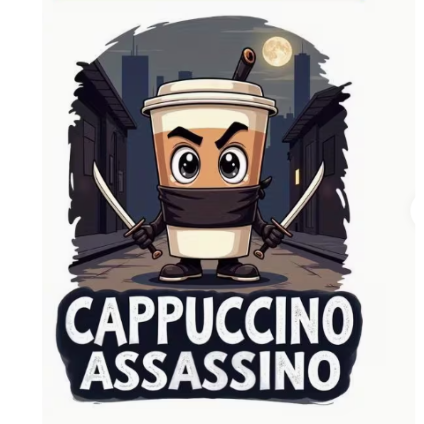 Amusing Print 'Cappuccino Assassino'(Choose your Garment Separately)