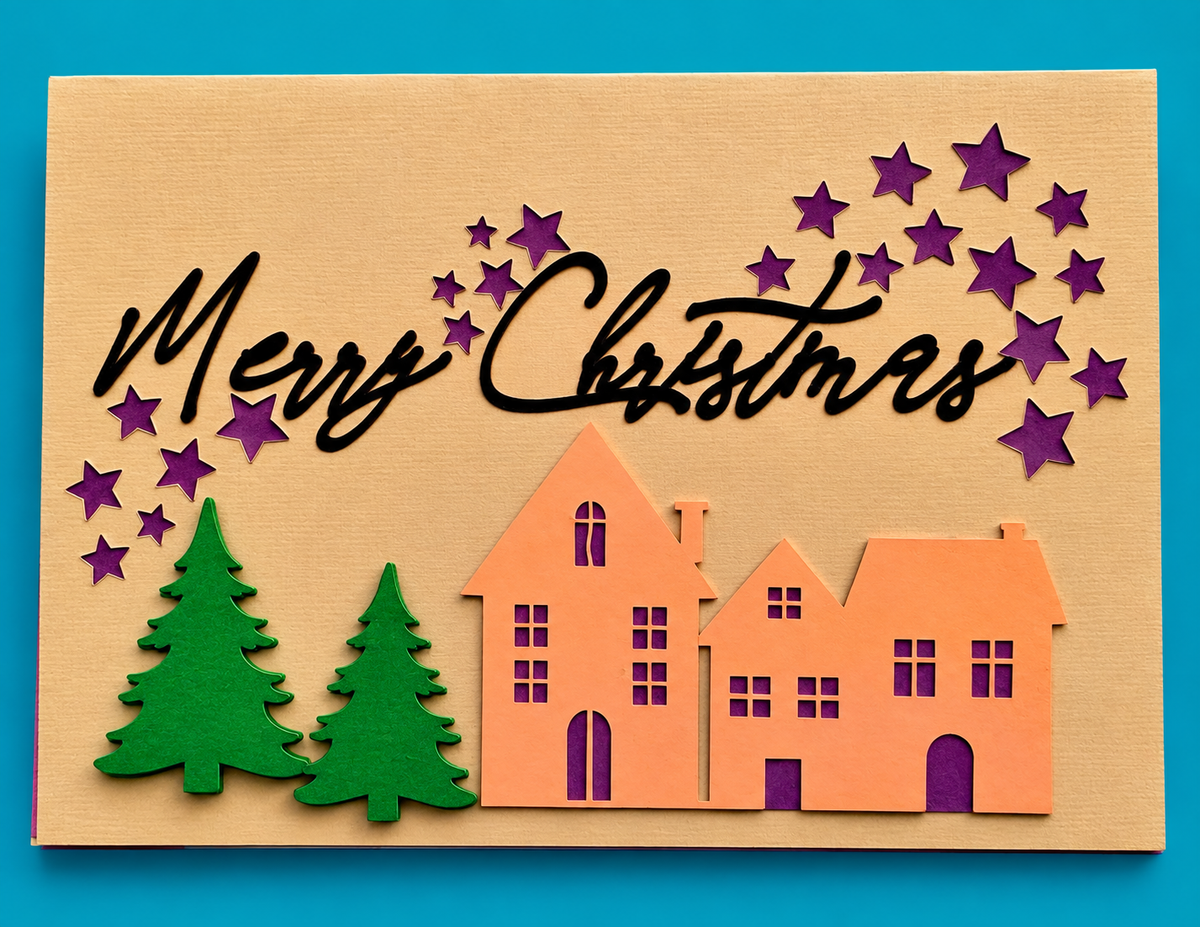 Handmade Christmas Card 12 x 17 cm