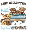 Amusing Print 'Life is Better with Cows'(Choose your Garment Separately)